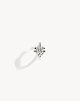 Spike Hoop Earring - Silver, Black Agates & Diamonds
