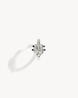 Spike Hoop Earring - Silver, Black Agates & Diamonds