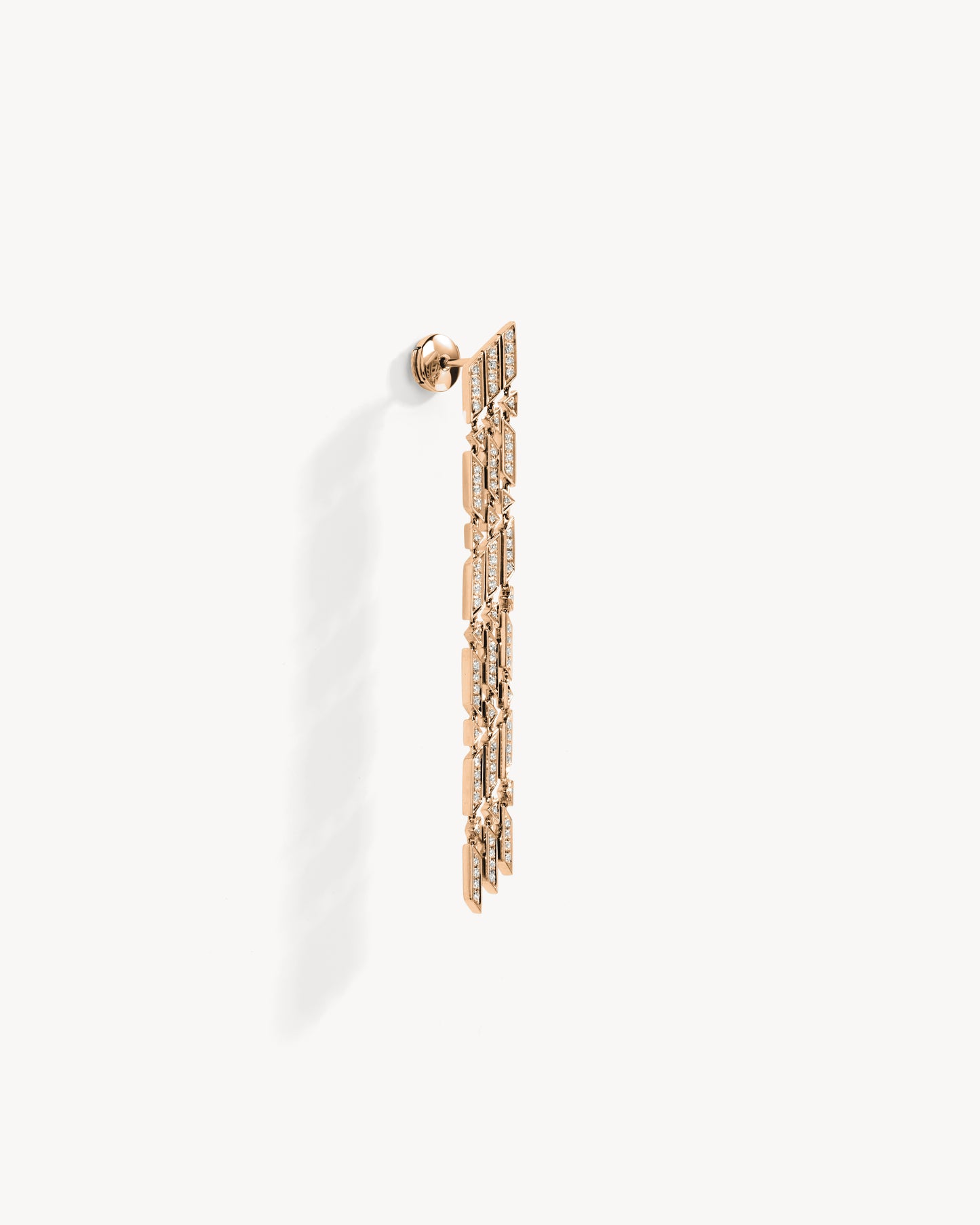 Boucle d'oreille Anyway 3 rangs - Or Rose & Diamants