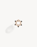 Spike Stud - Pink Gold, Black Agates & Diamonds