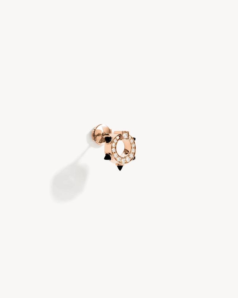 Spike Stud - Pink Gold, Black Agates & Diamonds - Image 3