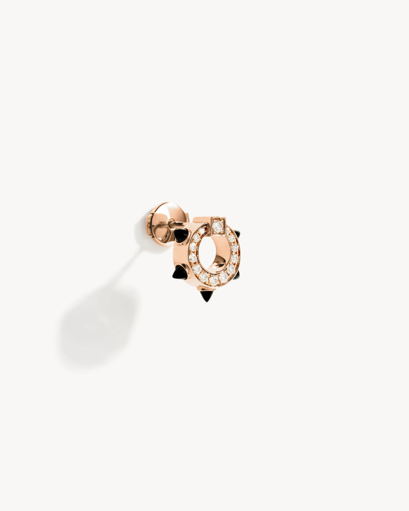 Spike Stud - Pink Gold, Black Agates & Diamonds - Image 3