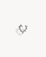 Rockaway Heart Earring - Silver & Diamonds