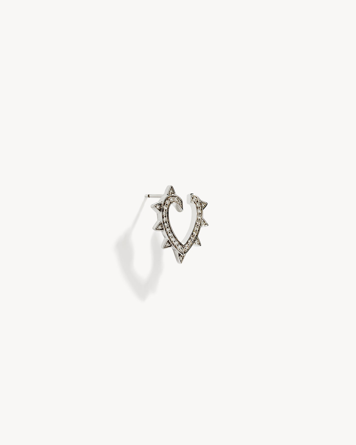 Boucle d'oreille Rockaway Cœur - Argent & Diamants