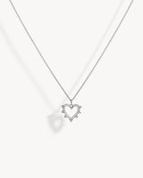 Rockaway Heart Necklace - Silver & Diamonds