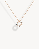 Spke Circle Necklace - Pink Gold, Black Agates & Diamonds