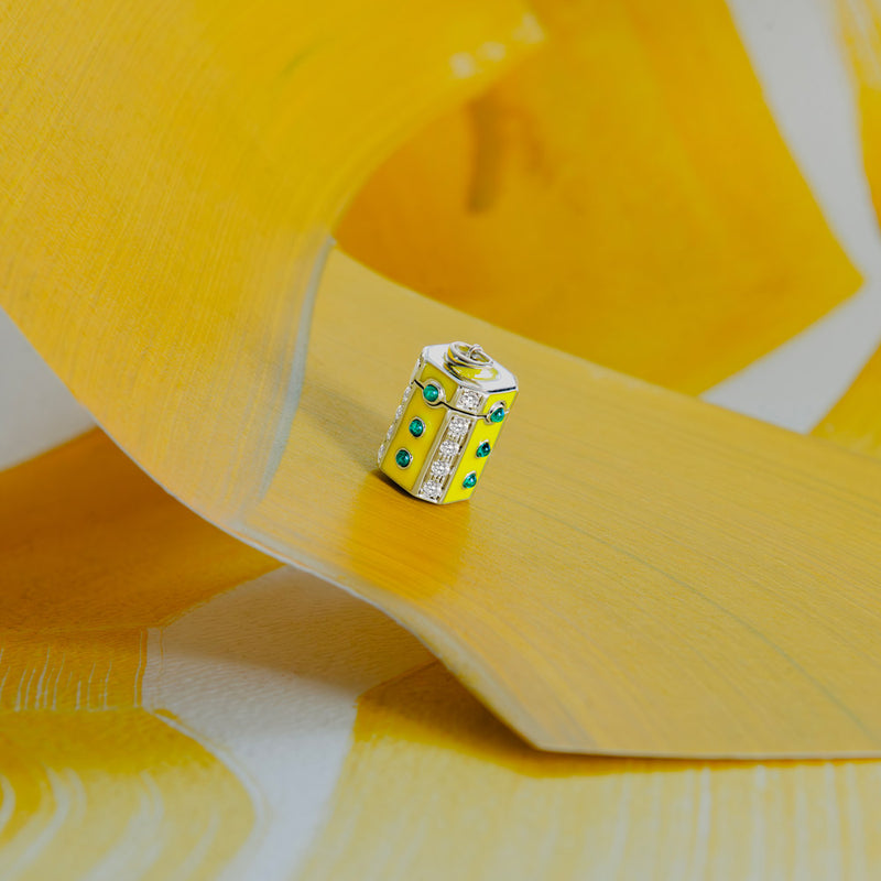 Wish Box Luck Necklace - Enamel, Emeralds, Silver & Diamonds - Image 5