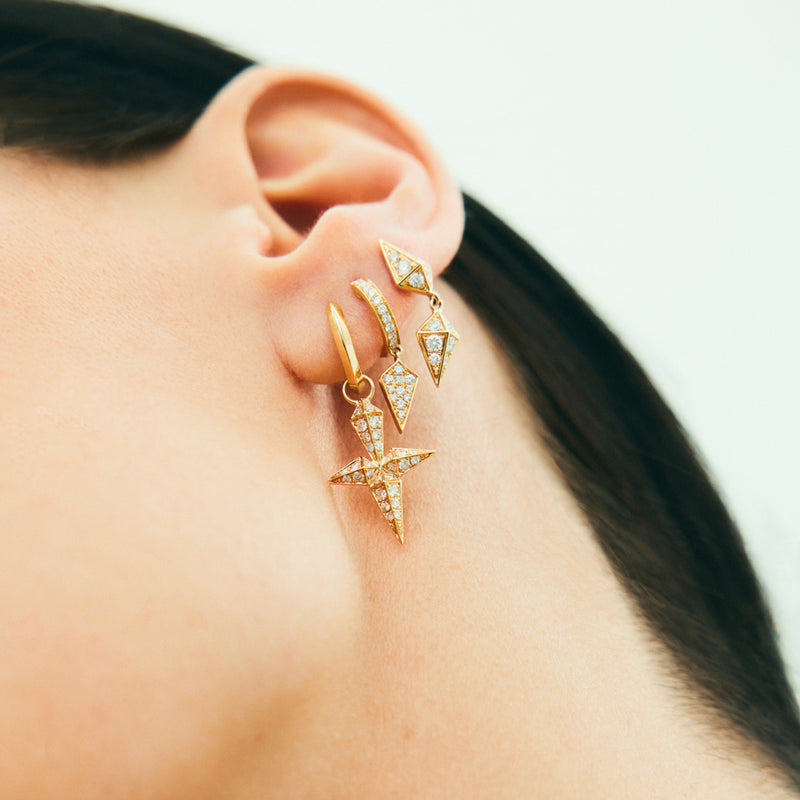 Rockaway Earring - Yellow Gold & Diamonds - Image 2
