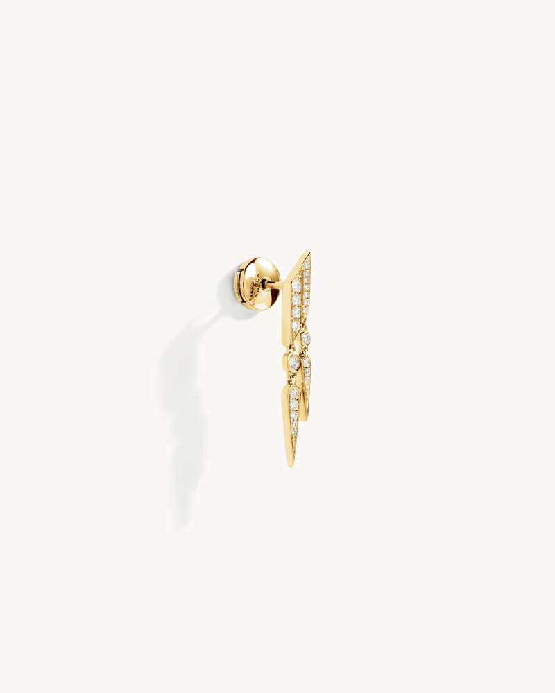 Boucle d'oreille Anyway double goutte - Or Jaune & Diamants - Image 2