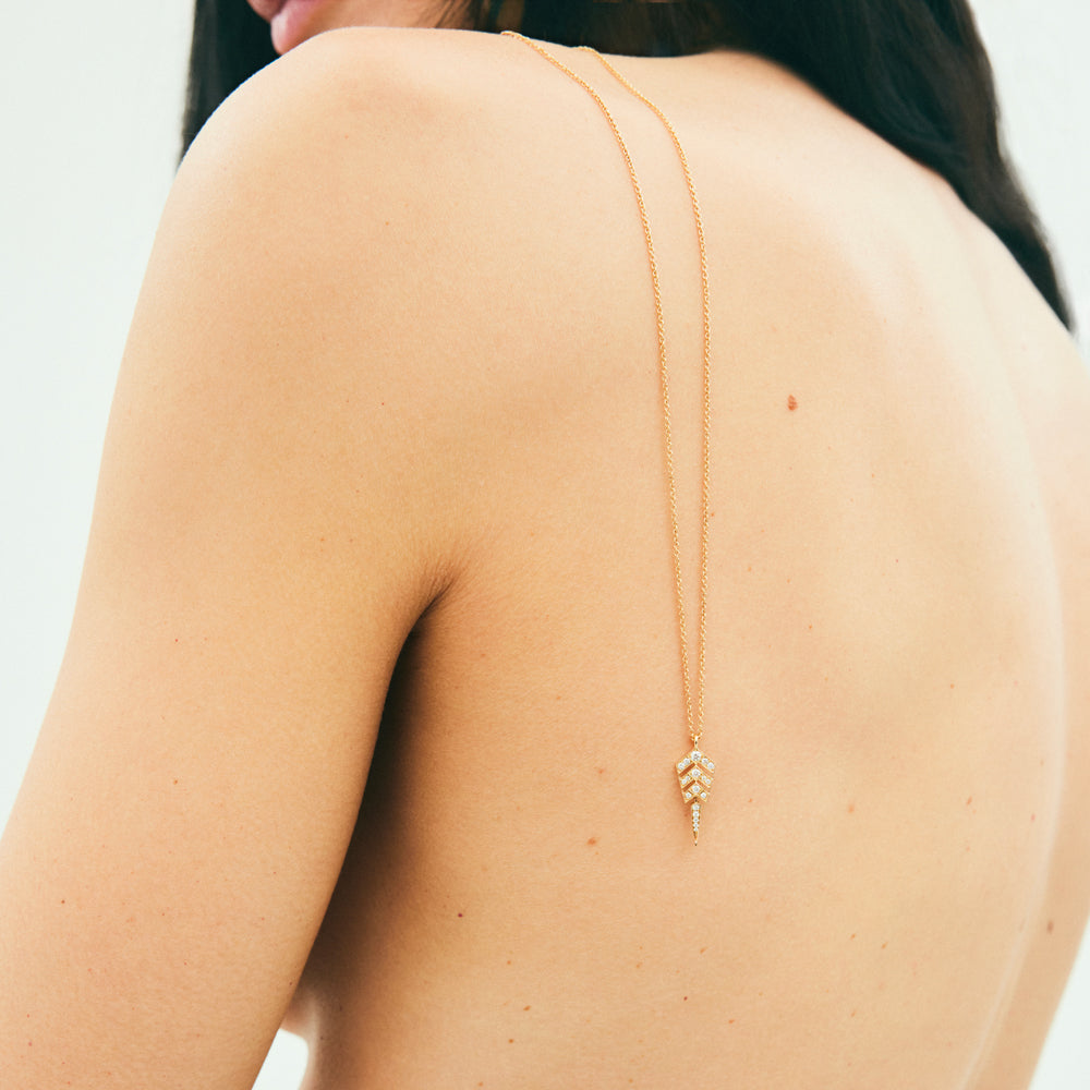 Stairway S Necklace - Yellow Gold & Diamonds