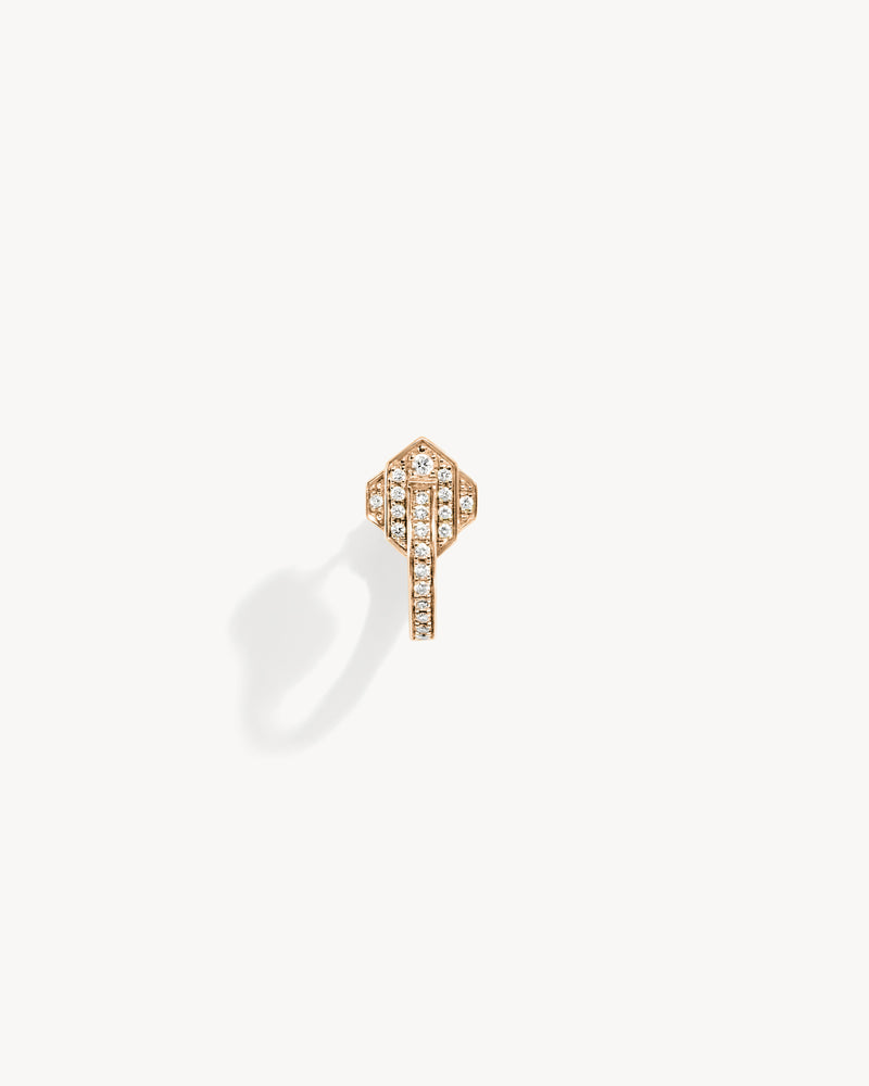 Anyway Hoop Earring - Pink Gold & Diamonds - Image 1