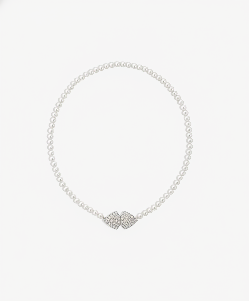 Collier Stairway - Or Blanc, Perles & Diamants - Image 2