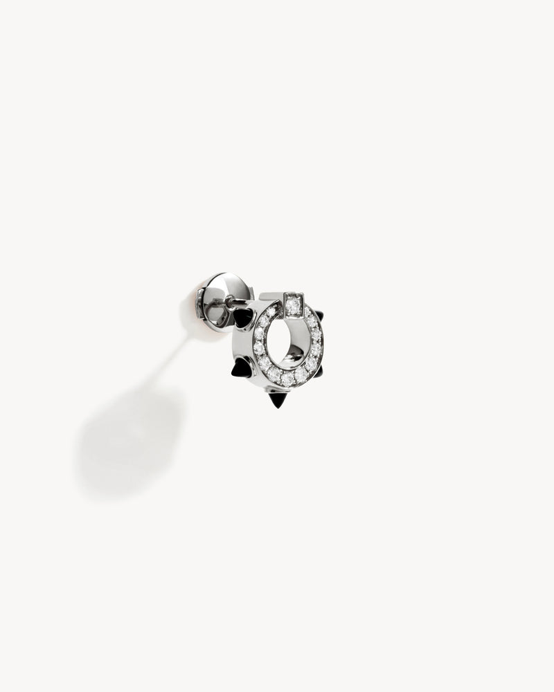 Spike Stud - Silver, Black Agates & Diamonds - Image 3
