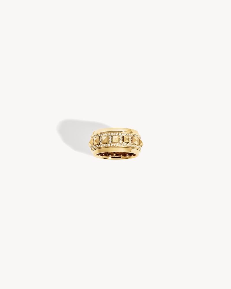 Bague Rockaway Spinner Semi Pavée - Or Jaune & Diamants - Image 1