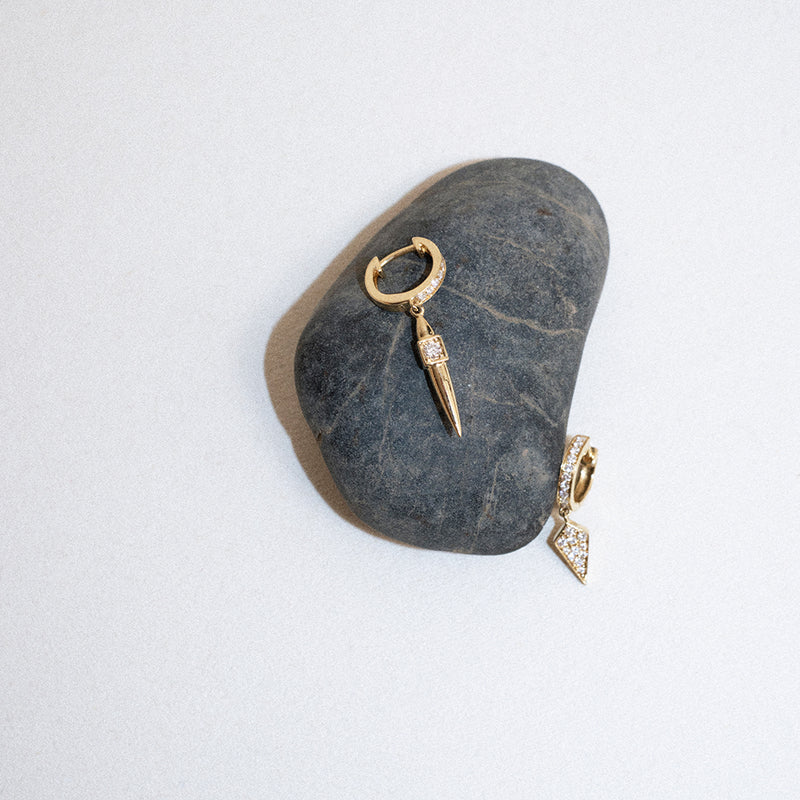 Rockaway Peak Hoop Earring - Yellow Gold & Diamonds - Image 2