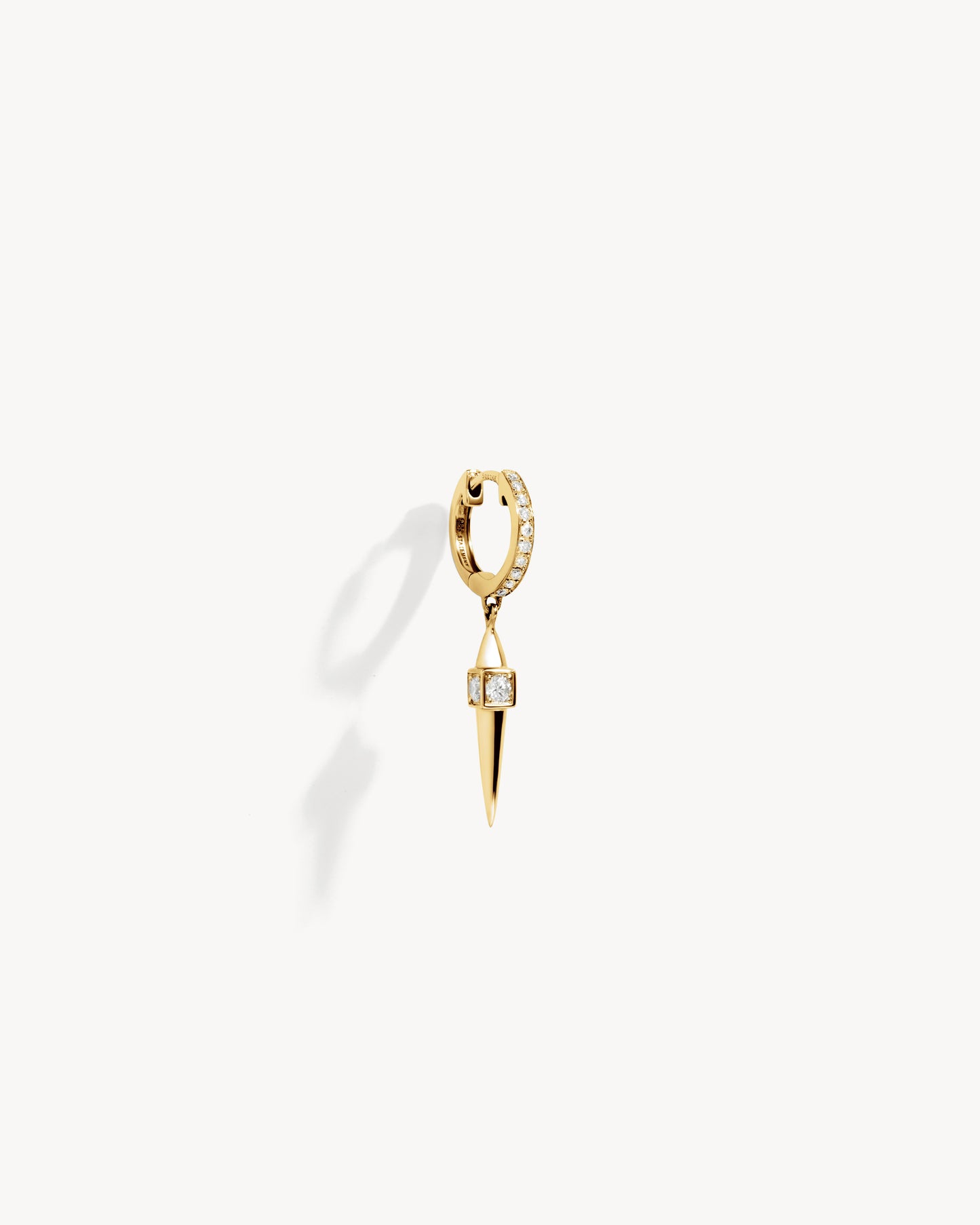 Rockaway Peak Hoop Earring - Yellow Gold & Diamonds