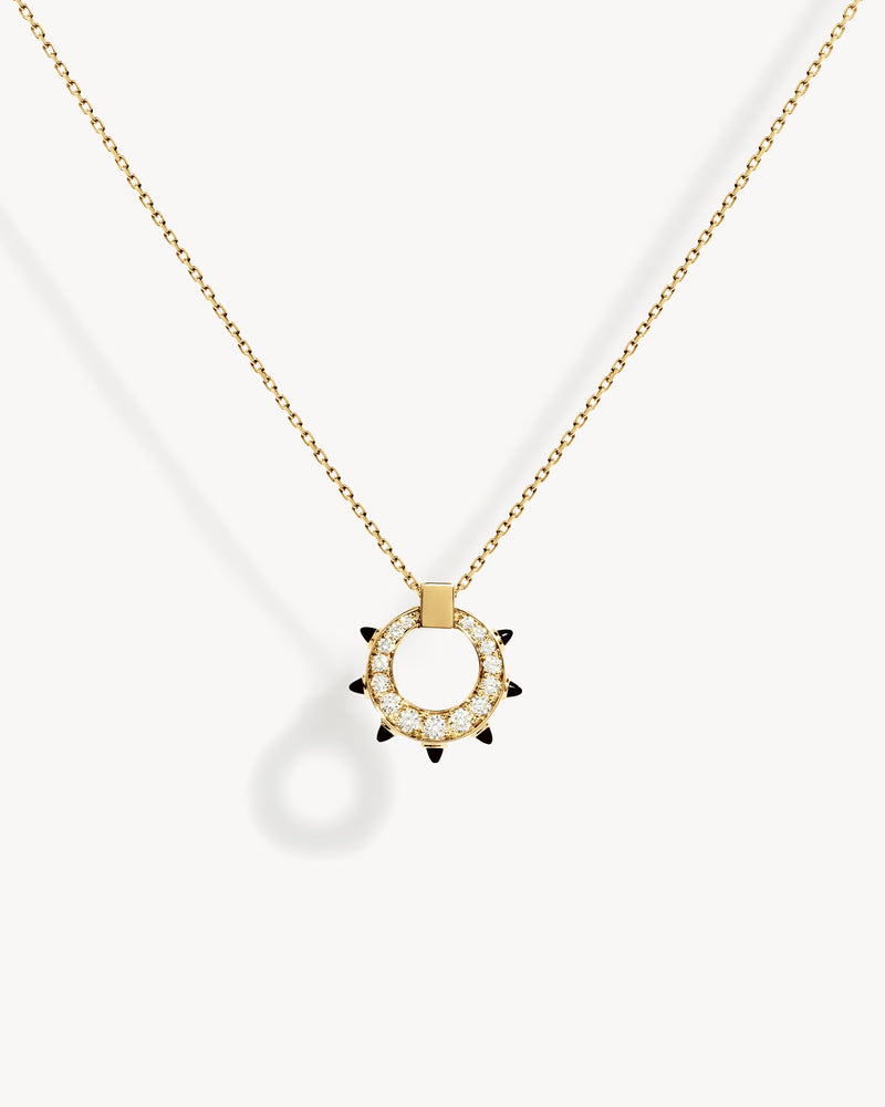 Spike Circle Necklace - Yellow Gold & Diamonds - Image 1