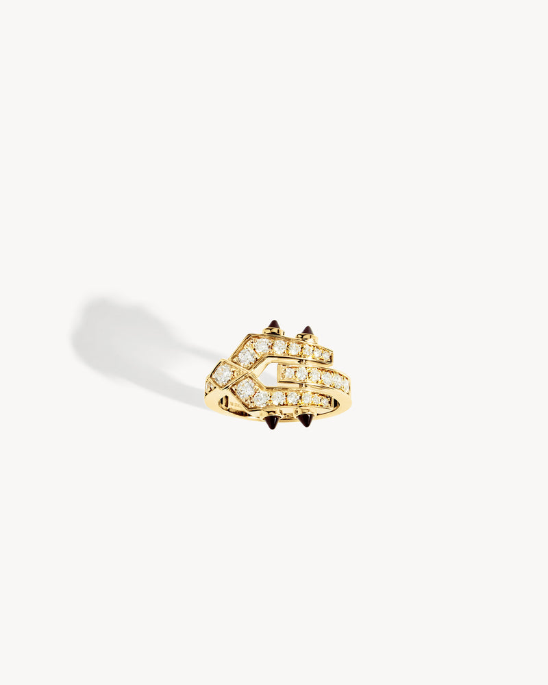 Spike Ring - Yellow Gold, Black Agates & Diamonds - Image 3