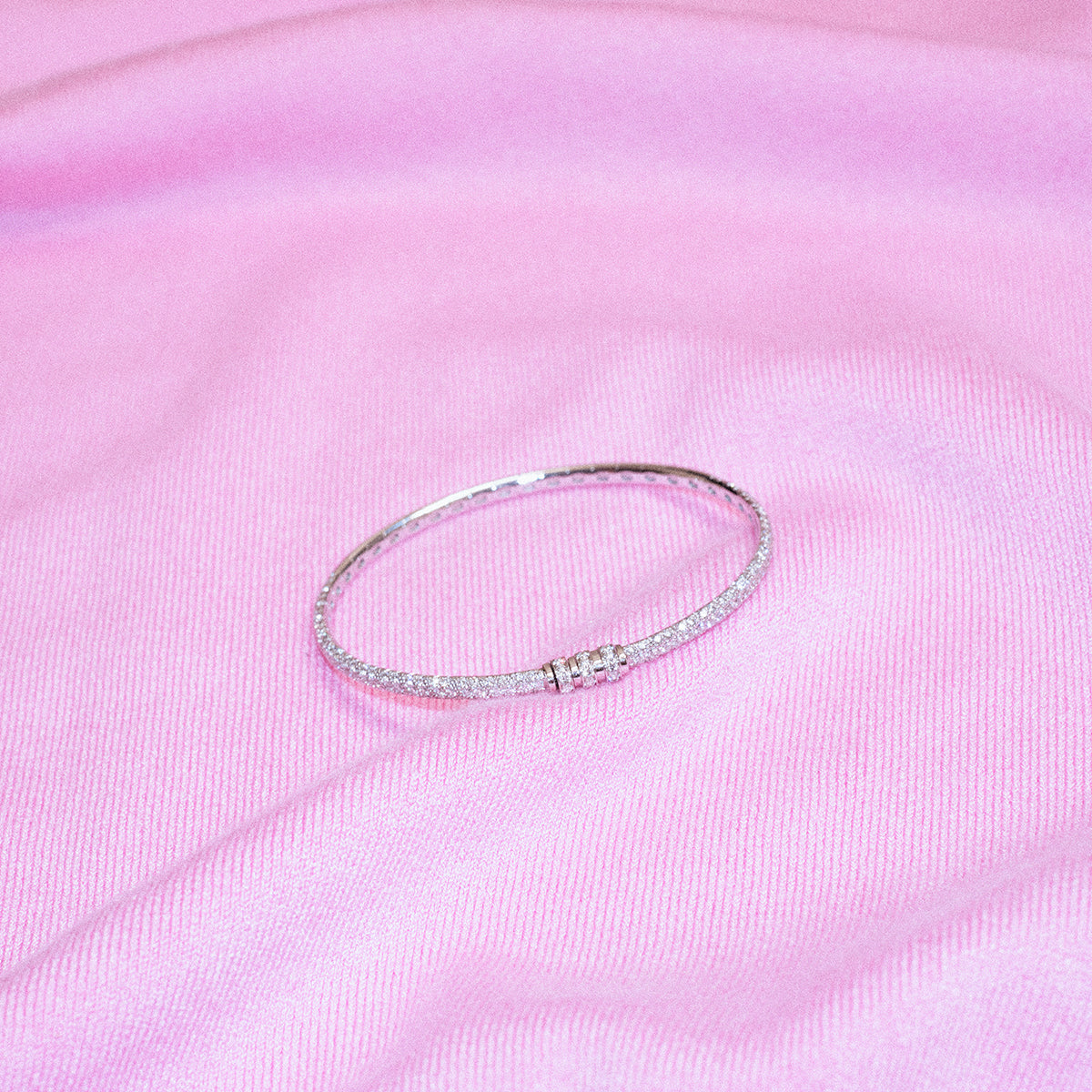 Bracelet Reptile - Or Blanc & Diamants