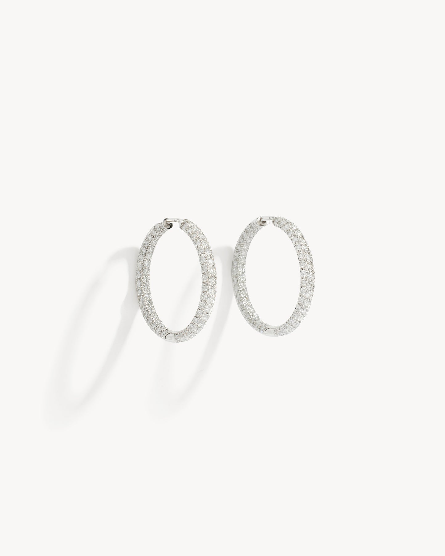 Reptile Hoop Earrings - White Gold & Diamonds