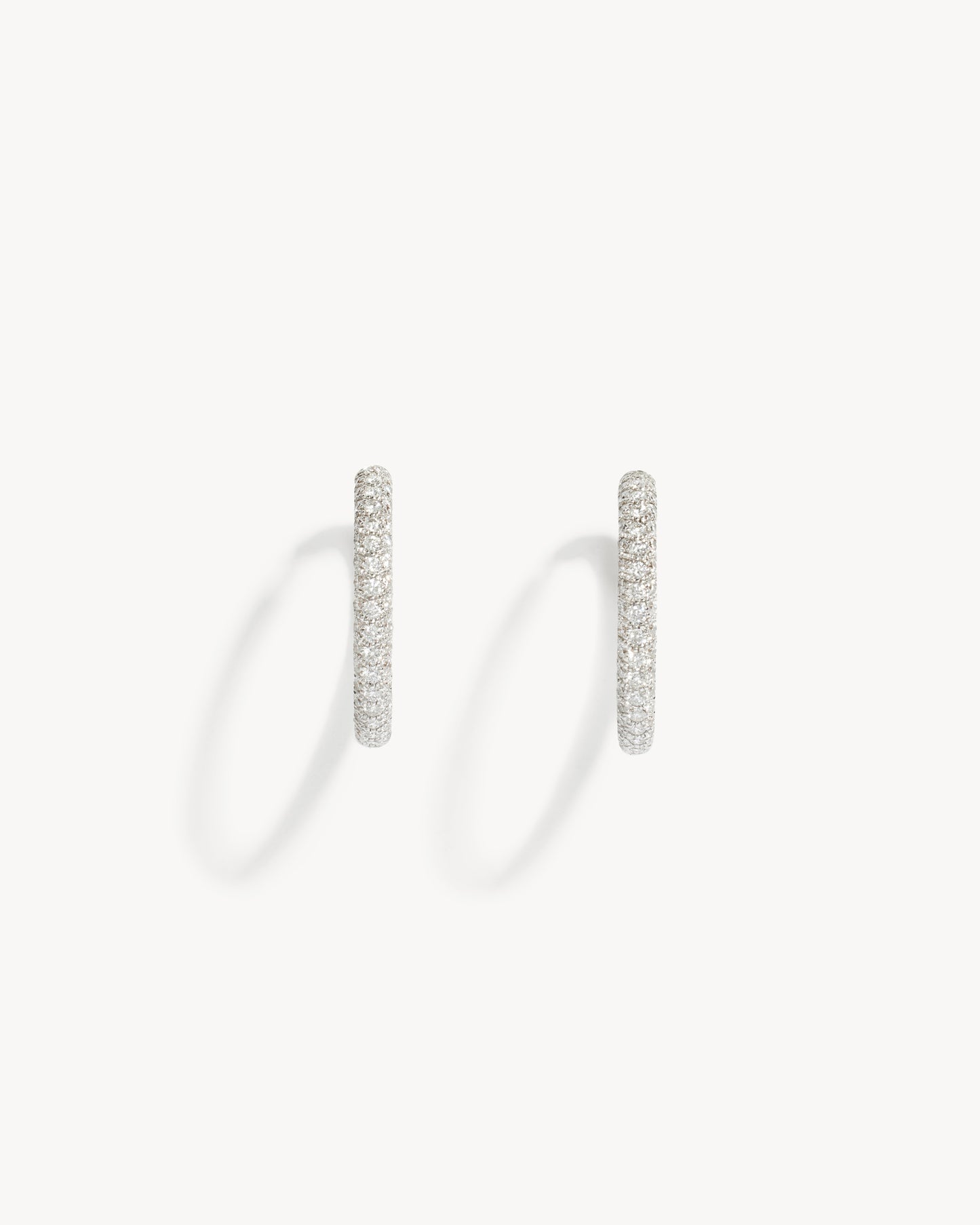 Reptile Hoop Earrings - White Gold & Diamonds