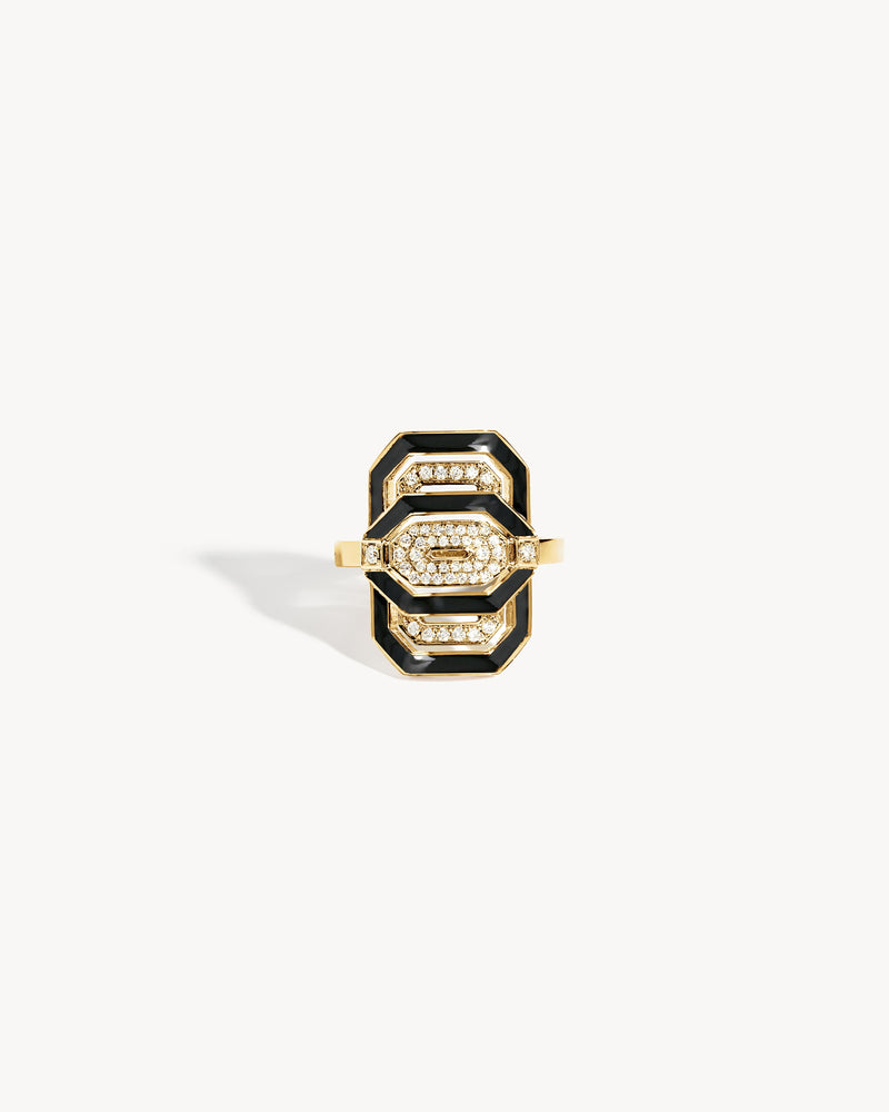 Petite My Way Ring - Yellow Gold, Enamel & Diamonds - Image 1