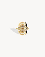 Petite My Way Half Paved Ring - Yellow Gold & Diamonds