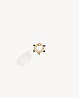 Spike Stud - Yellow Gold, Black Agates & Diamonds