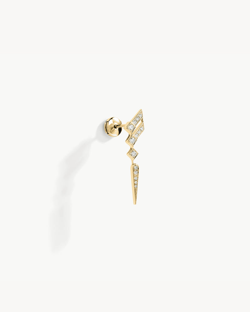 Stairway Wings Earring - Yellow Gold & Diamonds - Image 2