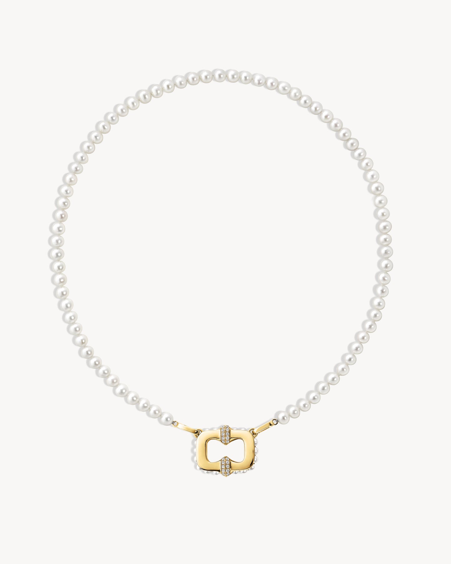 Unchained Plastron Necklace - Yellow Gold, Pearls & Diamonds