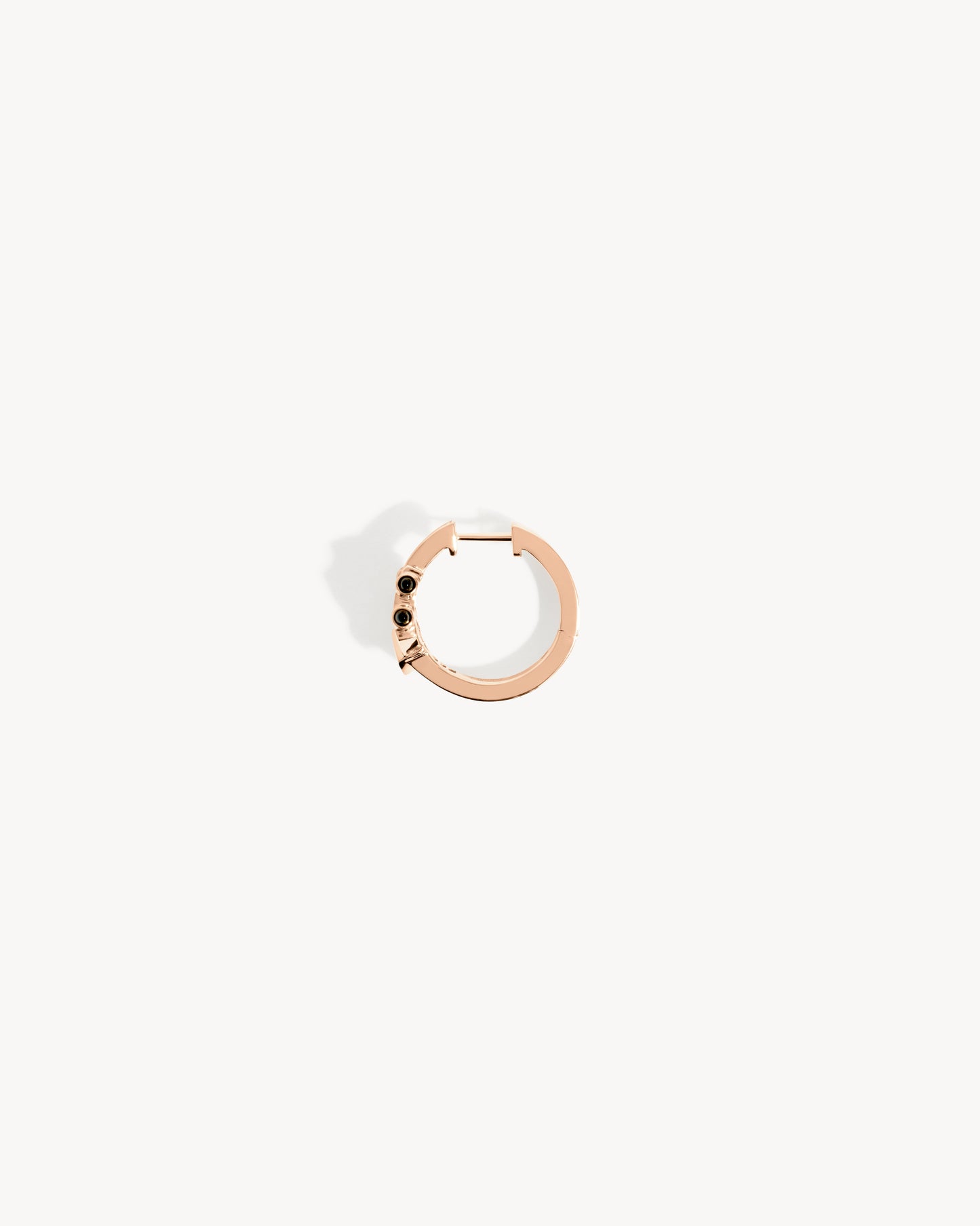 Créole Spike - Or Rose, Agates Noires & Diamants