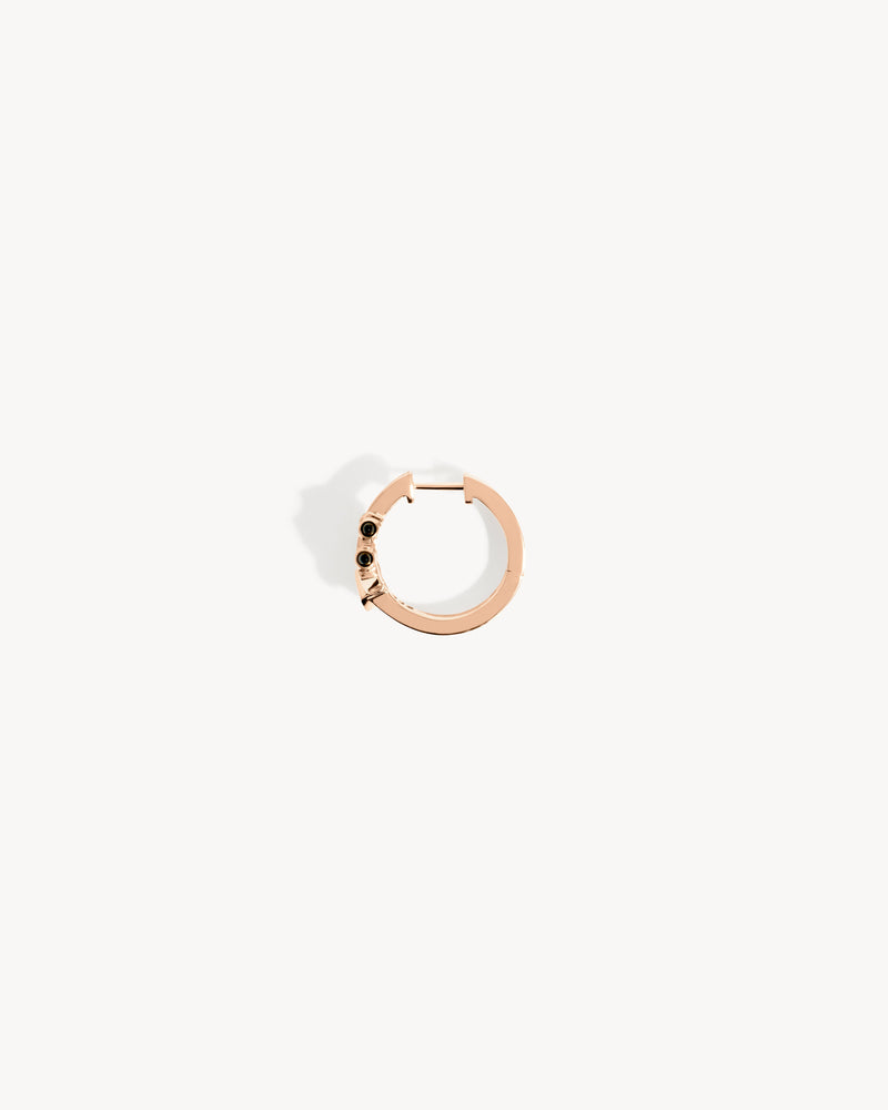 Spike Hoop Earring - Pink Gold, Black Agates & Diamonds - Image 3