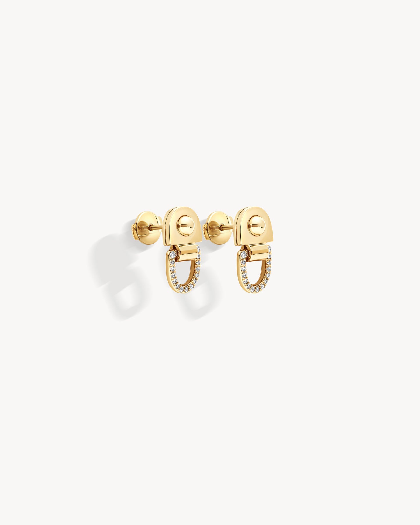 Rivet S Earrings - Yellow Gold & Diamonds