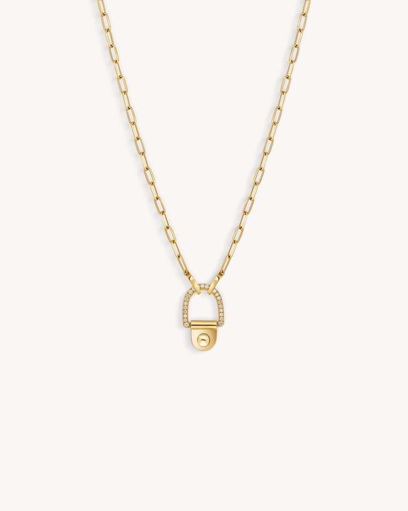 Rivet Necklace L - Yellow Gold & Diamonds - Image 1