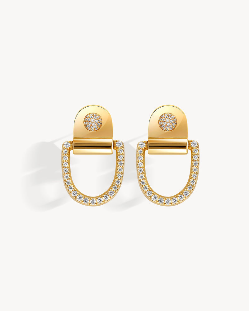 Rivet Earrings XL - Yellow Gold & Diamonds - Image 1