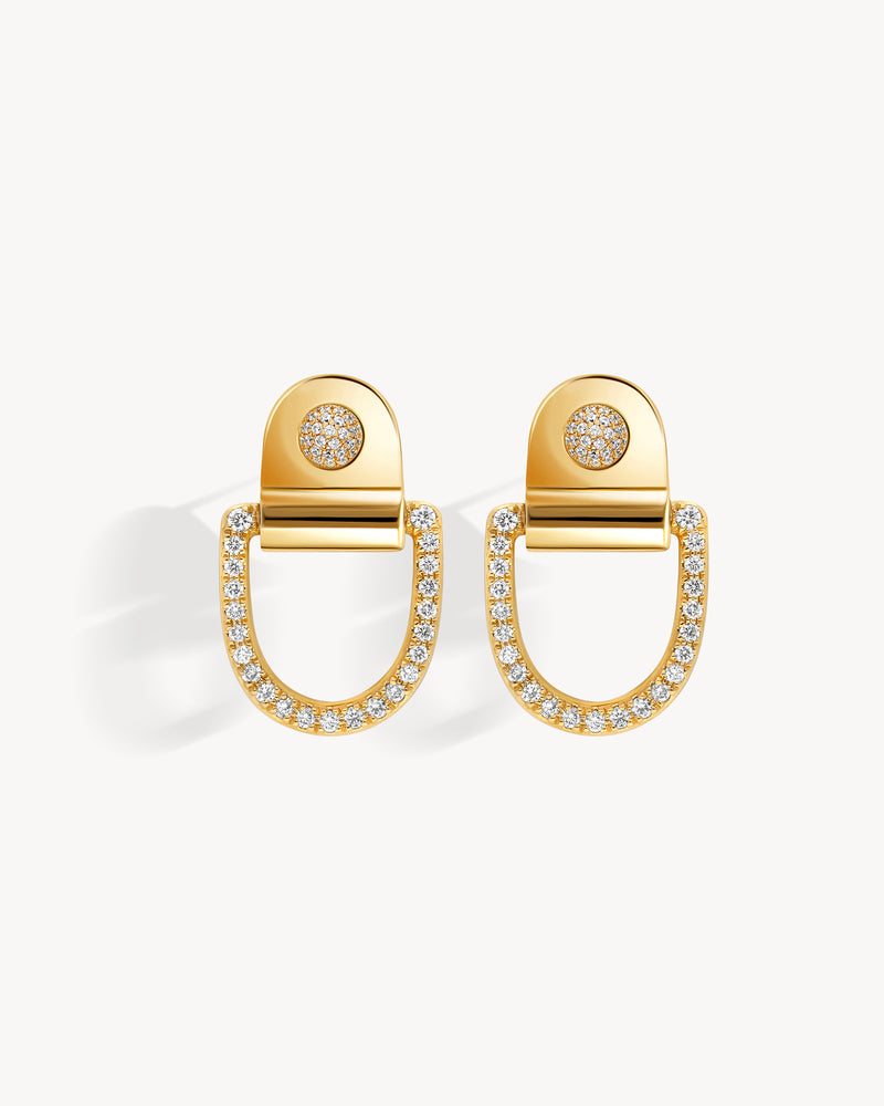 Boucles d'oreilles Rivet XL - Or Jaune & Diamants - Image 1