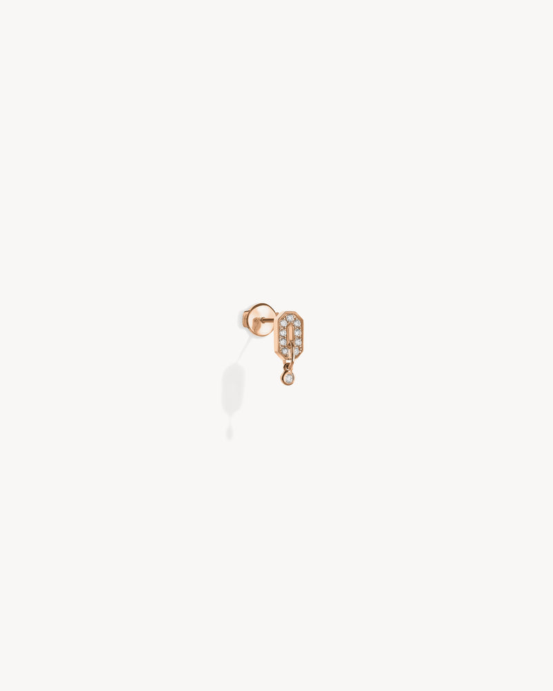 Boucle d'oreille Mini My Way - Or Rose & Diamants - Image 2