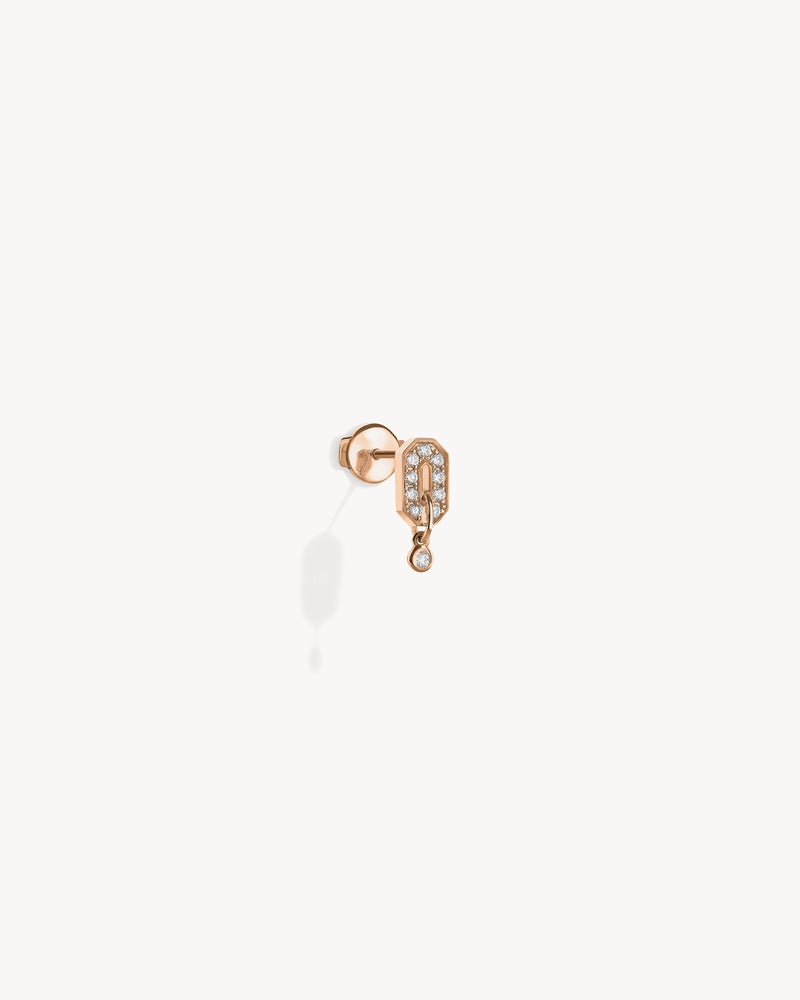 Mini My Way Earring - Pink Gold & Diamonds - Image 2
