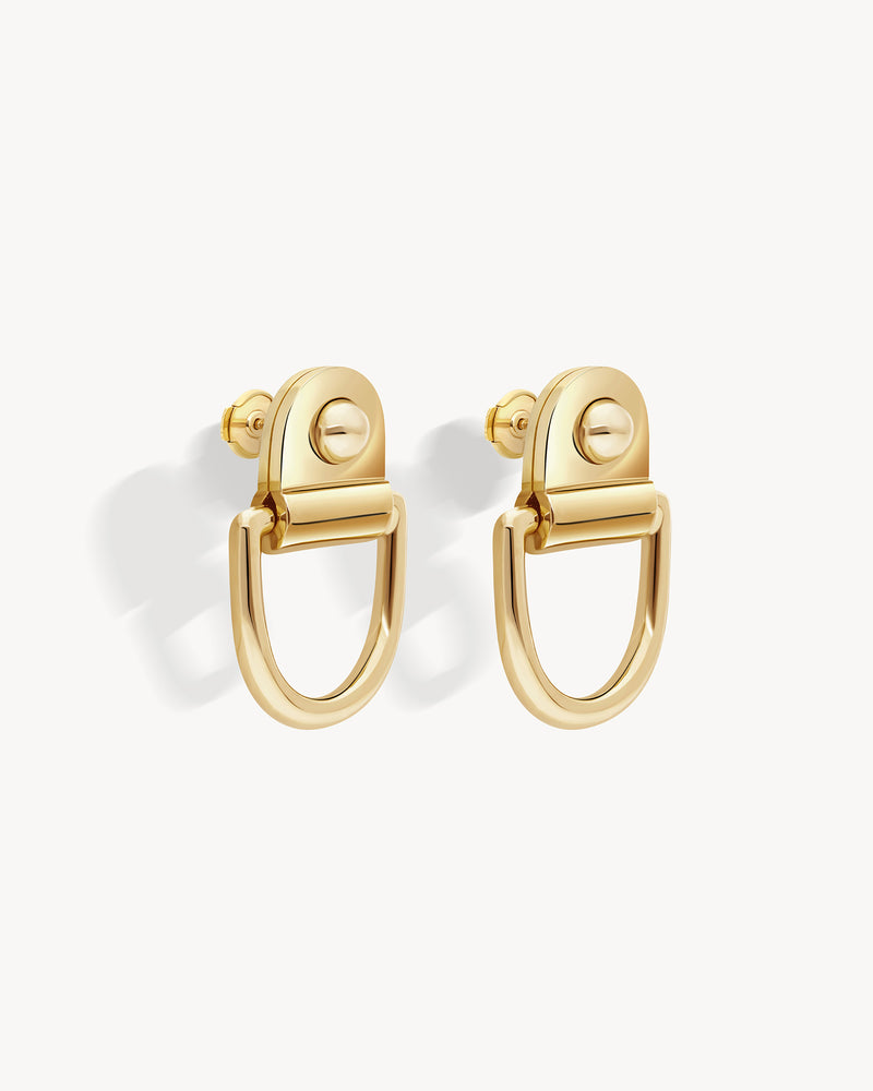 Rivet Earrings XL - Yellow Gold - Image 2