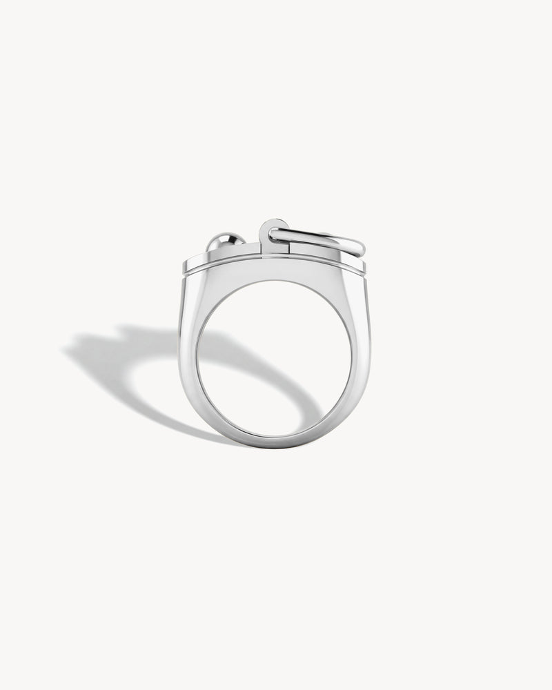 Bague Chevalière Rivet Petit Modèle - Argent - Image 4