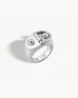 Bague Chevalière Rivet Grand Modèle - Argent