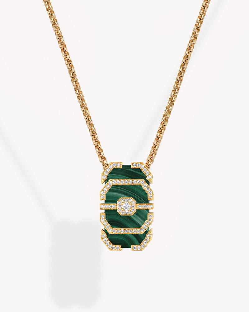 Collier My Way Malachite - Or Jaune, Malachite & Diamants - Image 1
