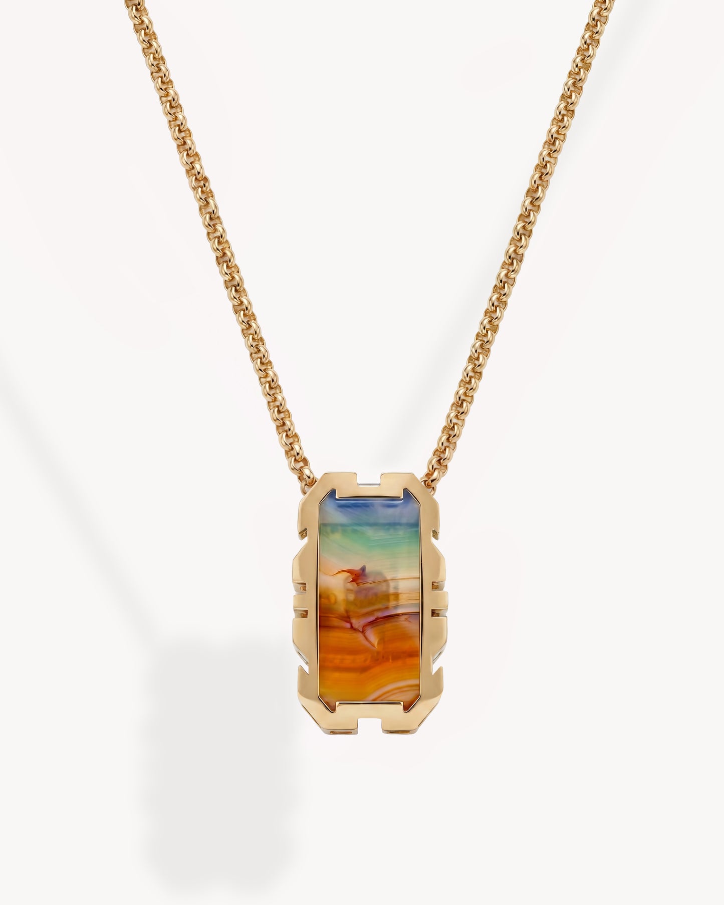 My Way Origin Necklace - Yellow Gold, Agate & Diamonds
