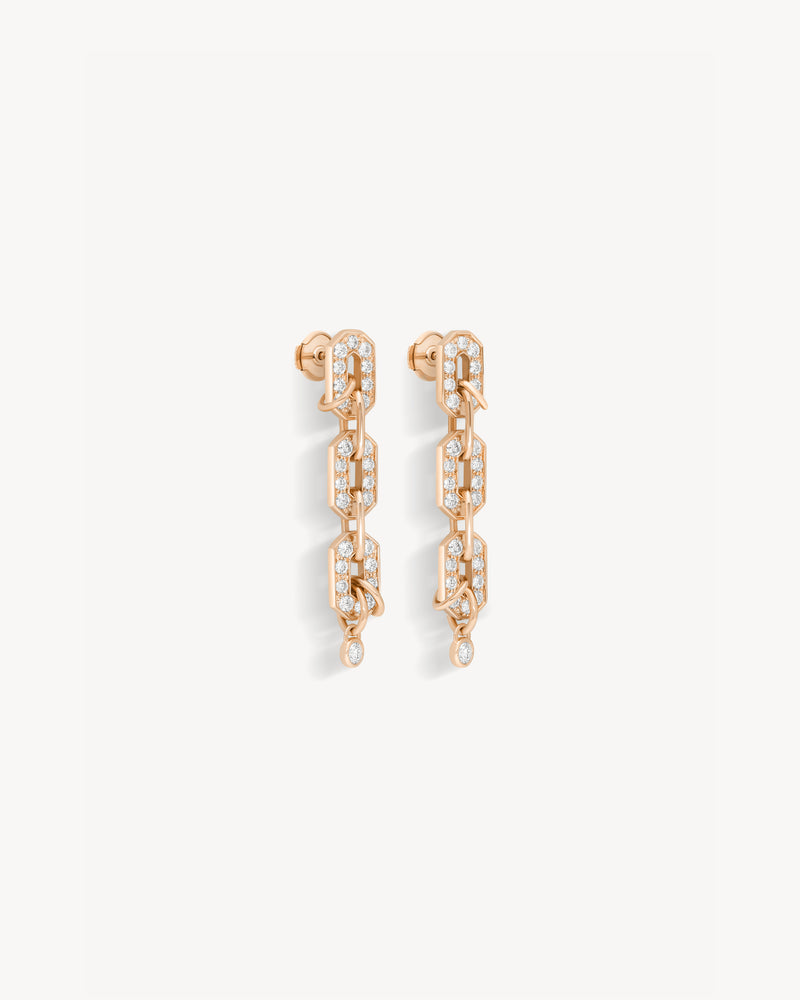 Boucles d'oreilles My Way 3 Rangs - Or Rose & Diamants - Image 2