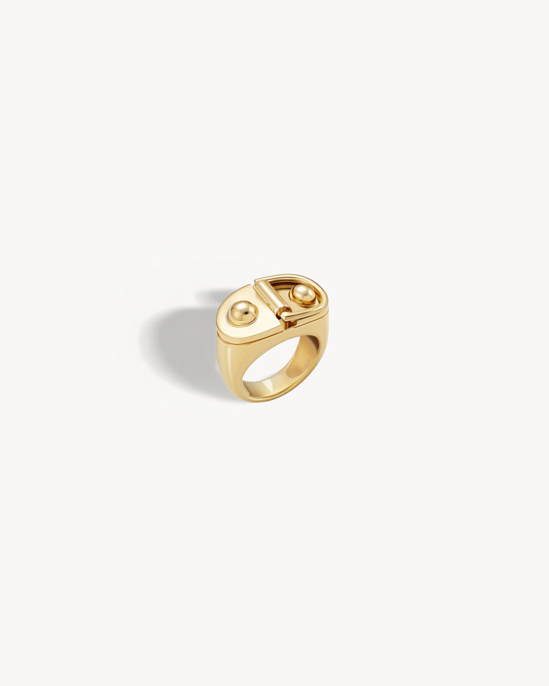 Bague Chevalière Rivet Petit Modèle - Or Jaune - Image 3