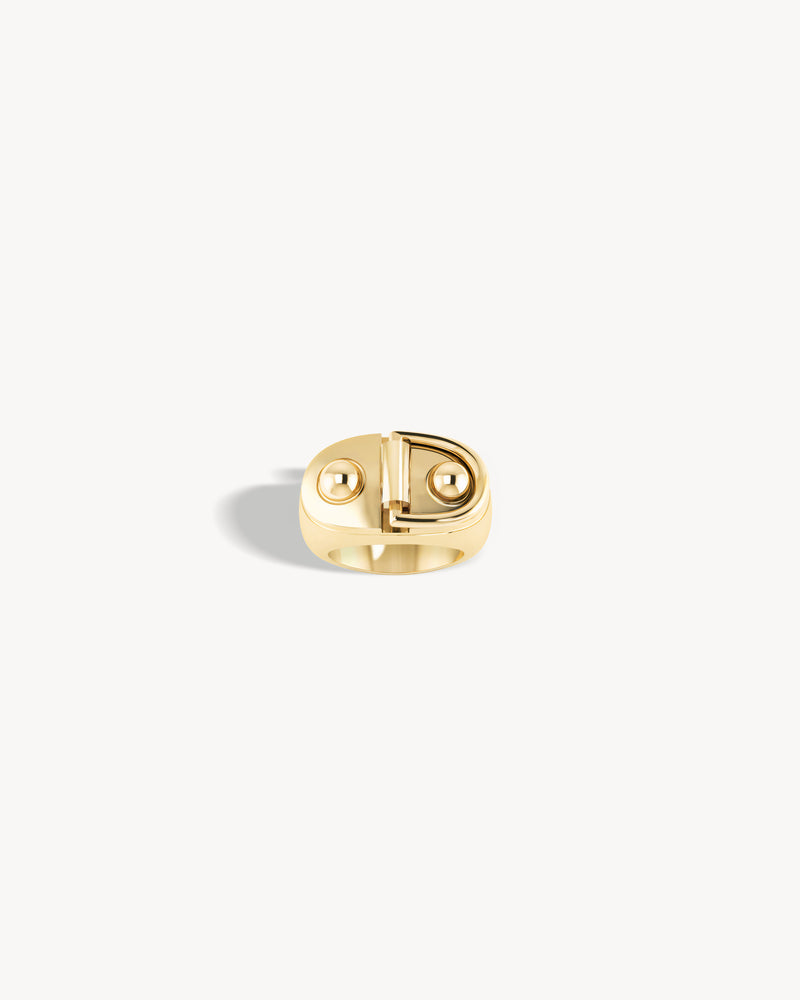 Bague Chevalière Rivet Petit Modèle - Or Jaune - Image 1