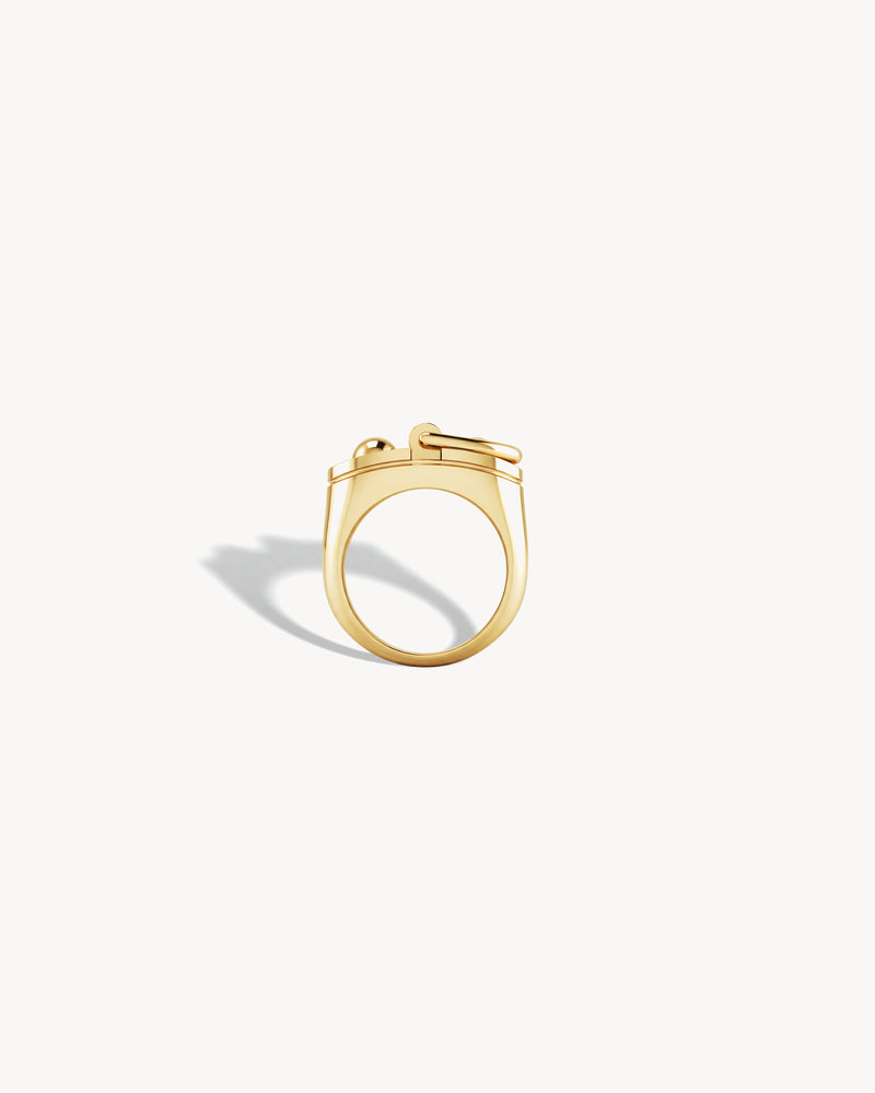 Bague Chevalière Rivet Petit Modèle - Or Jaune - Image 4