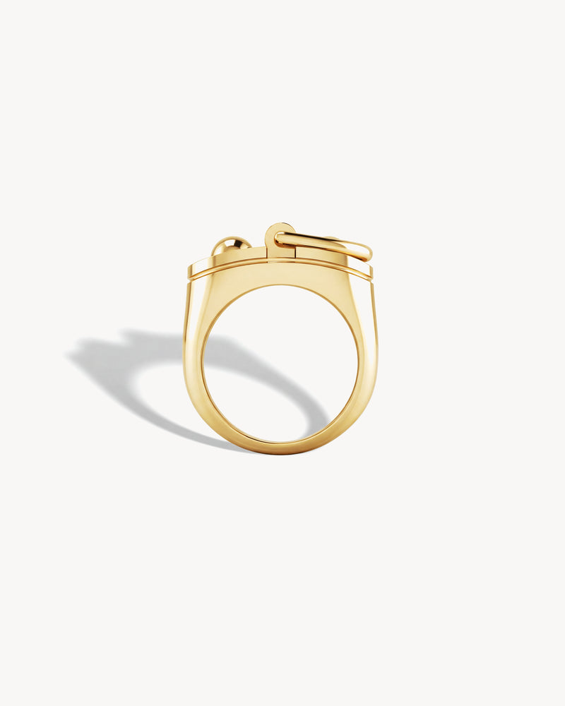 Bague Chevalière Rivet Petit Modèle - Or Jaune - Image 5