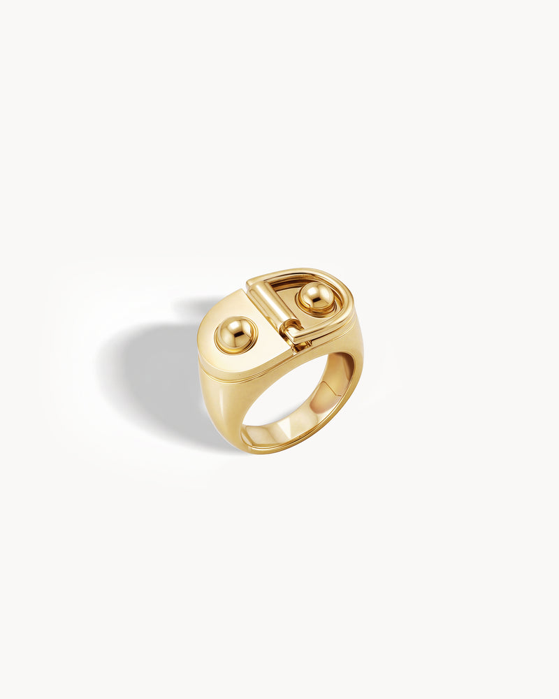 Bague Chevalière Rivet Grand Modèle - Or Jaune - Image 3