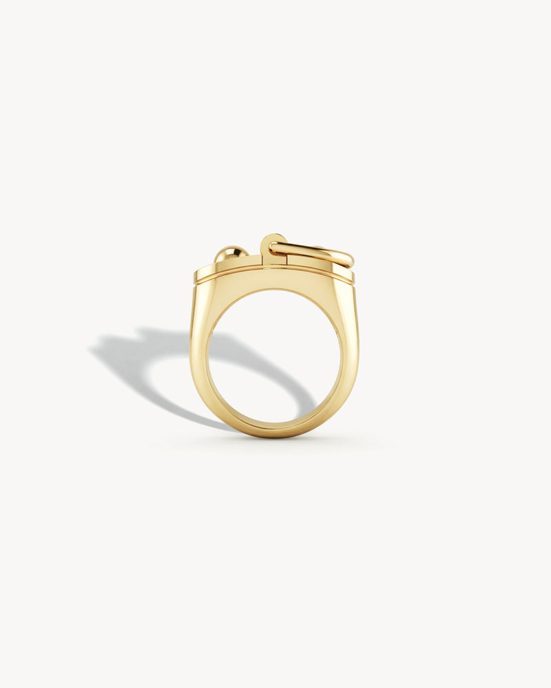 Bague Chevalière Rivet Grand Modèle - Or Jaune - Image 5
